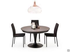 Elio extending round table with circular top of diameter 120 cm for 6 people