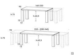 Table Calepio - dimensions