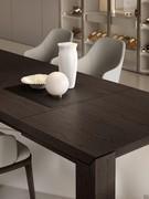 Calepio extending table, here made entirely of oak veneer with extension leaves to match the top and frame