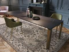 Tom modern extending kitchen table - top in Sahara Noir laminate