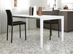 Kitchen table Diogo with white laminate top and matching legs