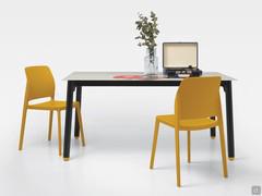 Biblos 120 cm rectangular table combined with Jana polypropylene chairs