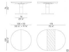 Schema dimensionale tavolo rotondo Diva