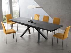 Ludwig rectangular extending table with folding extension, which allows the table width to be increased by a good 100 cm