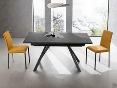 Ludwig 160 cm rectangular table with HPL laminate top and folding extension under the top