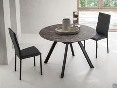 Arthur 120 cm diameter round table, extendable up to 170 cm thanks to the central extension hidden under the top