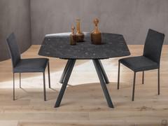 Arthur square extending table up to 170 cm, with top in HPL Stratified but also available in Fenix or Laminam ceramic stone