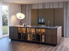 Kitchen with island and tall units Plan Loto 01