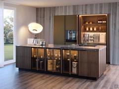 Kitchen with island and tall units Plan Loto 01