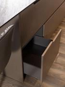 Detail of the curved outline of the drawer