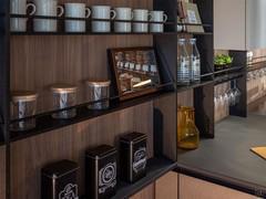 Backsplash panels with shelves