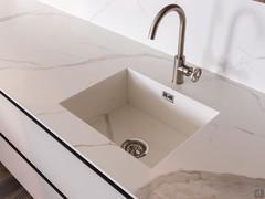 Michelangelo Calacatta Laminam countertop with integrated sink