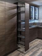 Pull-out pantry column with single front