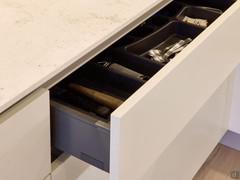 Detail of drawer with cutlery tray