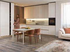 Modern white and gold kitchen model Eleven