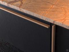 Detail of the handles model Z lacquered in natural hide (marble top available on request)