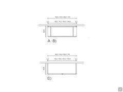 Sectional entryway with drawers Wide 02 - Specific Measurements