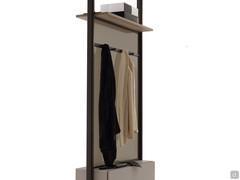 Byron floor-to-ceiling coat rack, where the coat rack matches the frame around the panel and the uprights. This unit also features a practical shelf.