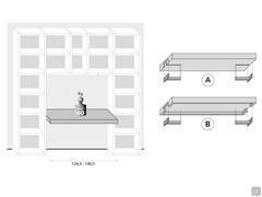 Desk made of 6 cm thick panel wood finish and lacquered (A) or "folding" finishing melamine (A)