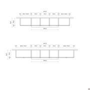 Entryway cabinet Aliant 02 - Model and dimensions with bridge module cm 147.5