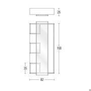 Back hallway storage unit with sliding mirror, 3 compartments and cloathes hanger hooks - measurements