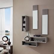 Diggory entryway furniture set with mirrors - model with vertival open wall unit