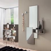 Cornelius hall unit with high mirror. Open box in open pore taupe melamine