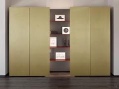 The wardrobe can be customised for materials and colours. In our samples page you will find all our digital samples