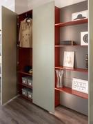 Big wardrobe for the entryway with coat hooks, storage unit and shelves