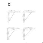 Rimpiattino hall corner mirror - Measurement scheme of corner model with door