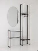 Metal entry cabinet with shelves Milton 01, with single or double hanging module