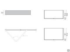 Dimensional and operating diagram of the folding door