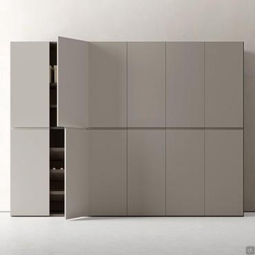 Level Wide four-season hinged wardrobe with horizontal opening