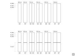 Diagram of available widths (both single door and seasonal) to compose your Focus Wide wardrobe