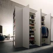 Wardrobe with end bookcase for Wide hinged compositions available in 5 widths