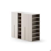 Wardrobe with Wide end bookcase also ideal for double-sided compositions