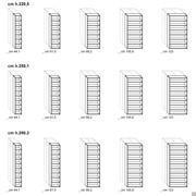 Dimensions of wardrobe with end bookcase for Wide hinged compositions