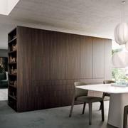 Wardrobe composition with Wide doors and drawers, complemented at the sides by a Wide side bookcase