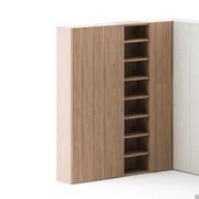 Functional wardrobe with built-in bookcase for hinged compositions from the Wide collection