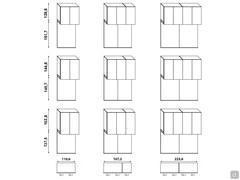 Diagrams and modularity of the Wide bridge wardrobe module cm h.290,3