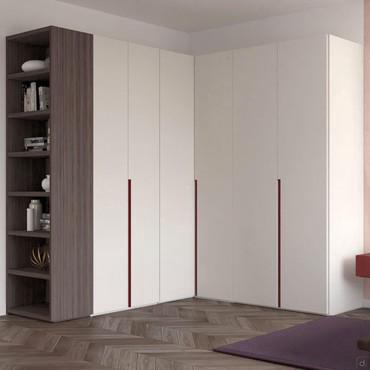 Wide modern corner wardrobe with depth 61,2 cm