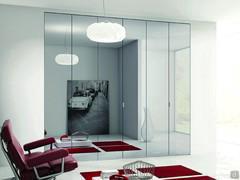 Tilt slim hinged wardrobe with mirrored doors