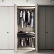 Slice hinged wardrobe with inside in dove decor melamine, back and shelf in ash eukalipto melamine (finish not available)