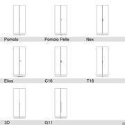 Positioning of the handles compatible with the doors Mind and Land of wardrobe Player with Terminal