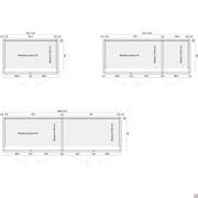 Precise measurements of bridge wardrobe's module for hinged compositions