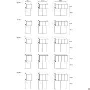 Models and measurements of bridge wardrobe's module for hinged compositions