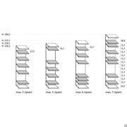 Example of positioning of shelves in corrispondence with numerous heights arranged with bookcase Player