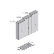 Specific measurements of Alaska wardrobes with the reduced depth of cm 46,2