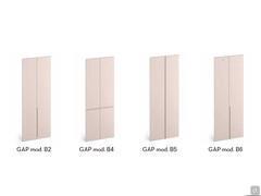 Diagram of the grooves available on models with hinged doors