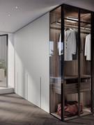 Closet Zenit Lounge with B6 groove and corner made from a module with Artemis Lounge glass doors